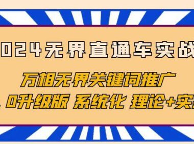 (6339)2024无界直通车实战班,万相无界关键词推广,4.0升级版 系统化 理论+实操