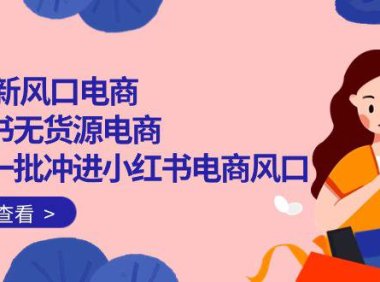 (6360)2024新风口电商,小红书无货源电商,带第一批冲进小红书电商风口(18节)