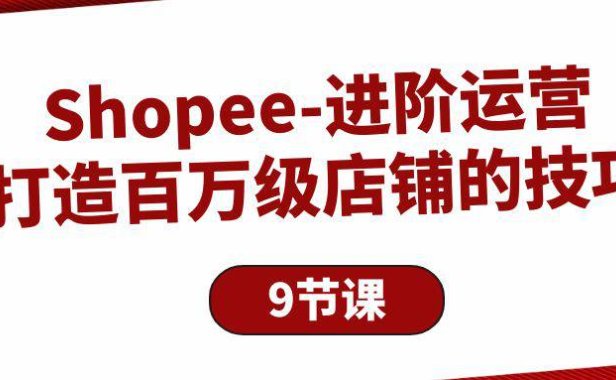 (6344)Shopee-进阶运营:打造百万级店铺的技巧(9节课)