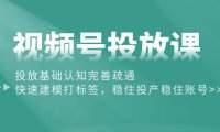 （6376）视频号投放课：投放基础认知完善疏通，快速建模打标签，稳住投产稳住账号