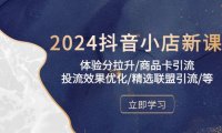 (6377)2024抖音小店新课,体验分拉升/商品卡引流/投流效果优化/精选联盟引流/等
