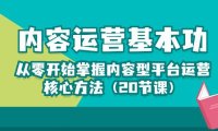 （6399）内容运营-基本功：从零开始掌握内容型平台运营核心方法（20节课）