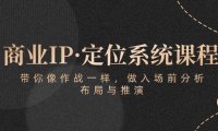 （6408）商业IP·定位系统课程：带你像 作战一样，做入场 前分析，布局与推演