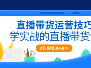 （6381）直播带货运营技巧，学实战的直播带货课（3节直播课+配套资料）
