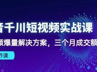 （6385）抖音千川短视频实战课：短视频爆量解决方案，三个月成交额千万（41节课）