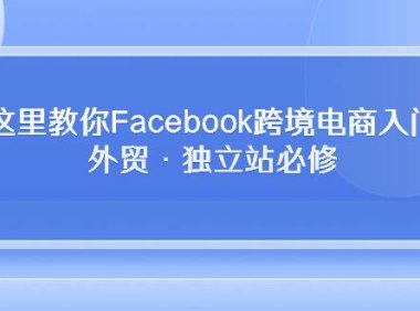 (6389)在这里教你Facebook跨境电商入门课,外贸·独立站必修