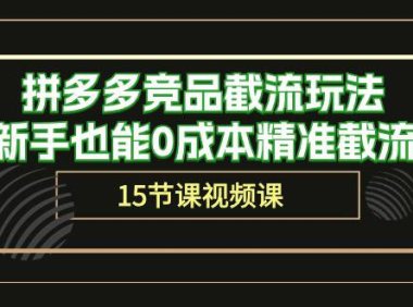 (6406)拼多多竞品截流玩法,新手也能0成本精准截流(15节课)
