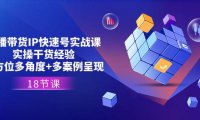 （6409）直播带货IP快速号实战课，实操干货经验+全方位多角度+多案例呈现(18节)