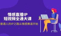 （6432）情感直播IP短视频全通大课，普通人的IP之路从情感赛道开始（18节）