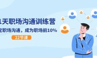 （6437）21天职场沟通特训营，搞定 职场沟通，成为 职场前10%（22节）