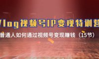 （6445）Vlog 视频号IP变现特训营，普通人如何通过视频号变现赚钱（15节）