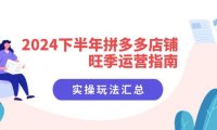 (6495)2024下半年拼多多店铺旺季运营指南:实操玩法汇总(8节课)