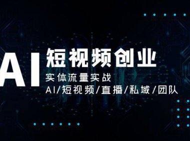 （6428）AI短视频创业，实体流量实战，AI/短视频/直播/私域/团队