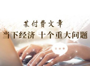 （6456）某付费文章《当下经济 十个重大问题》覆盖了大家关心的全部经济类话题