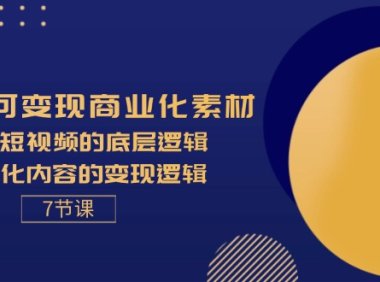 （6483）打造可变现商业化素材，爆款短视频的底层逻辑，商业化内容的变现逻辑-7节