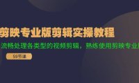 （6511）剪映专业版剪辑实操教程：流畅处理各类型的视频剪辑，熟练使用剪映专业版