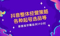 （6545）抖音整体经营策略，各种起号选品等 录音加字幕总共17小时