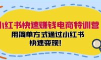 （6552）小红书快速赚钱电商特训营：用简单方式通过小红书快速变现！