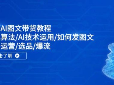 （6508）抖音AI图文带货教程：核心算法/AI技术运用/如何发图文/账号运营/选品/爆流