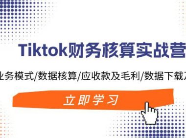 （6517）Tiktok财务核算实战营：TK业务模式/数据核算/应收款及毛利/数据下载及报表