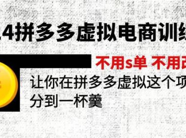 （6525）2024拼多多虚拟电商训练营 不s单 不改销量 做虚拟项目分一杯羹(更新10节)