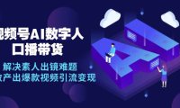 (6572)视频号数字人AI口播带货,解决素人出镜难题,高效产出爆款视频引流变现