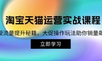 (6573)淘宝&天猫运营实战课程,传授流量提升秘籍,大促操作玩法助你销量飙升