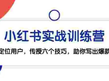 （6565）小红书实战训练营：精准定位用户，传授六个技巧，助你写出爆款笔记