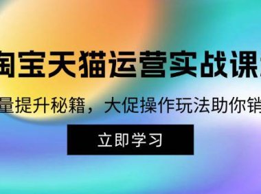 (6573)淘宝&天猫运营实战课程,传授流量提升秘籍,大促操作玩法助你销量飙升
